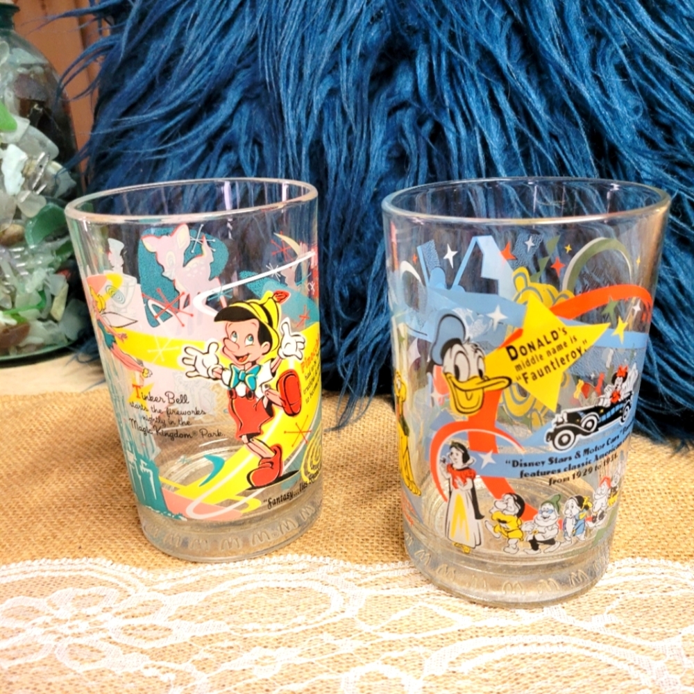 Vintage collectable Disney 100 years McDonald's glasses lot of 2